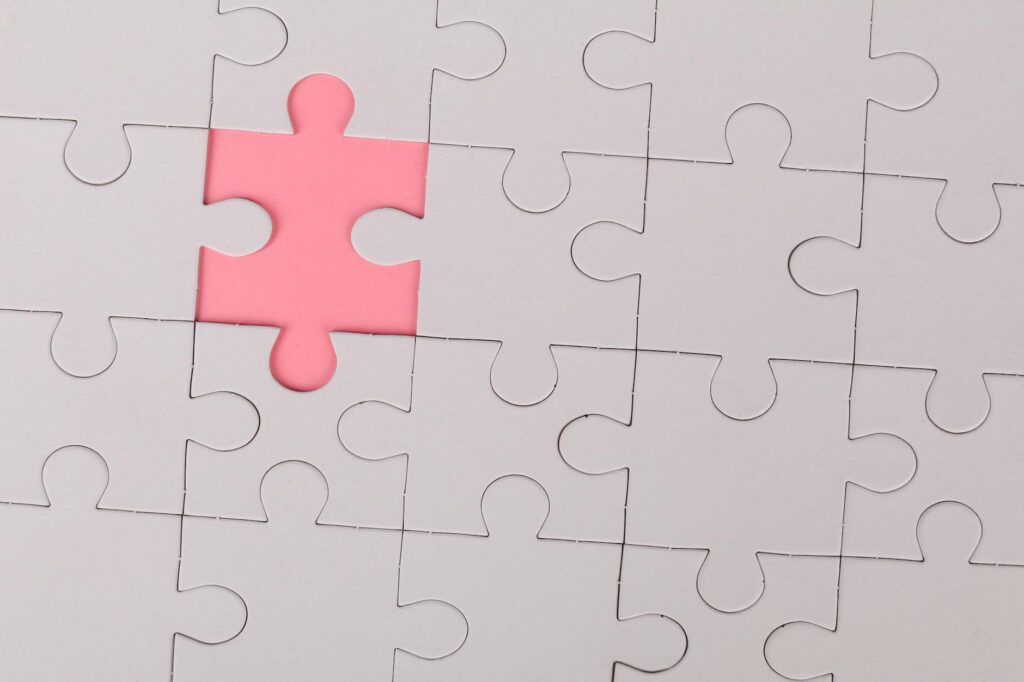 pink jigsaw puzzle piece